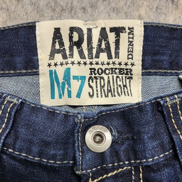 Ariat M7 Rocker Straight Jeans Mens 34x34 Blue Stretch Denim Western Casual - Picture 7 of 13